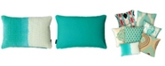 Mod Lifestyles Aqua Collection Ombre Velvet Kantha Stitch Pillow, 14" x 22"